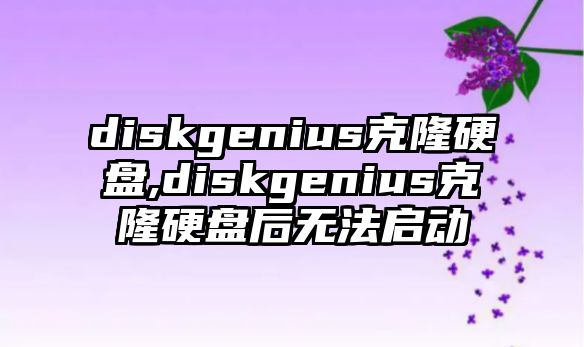 diskgenius克隆硬盤,diskgenius克隆硬盤后無(wú)法啟動(dòng)