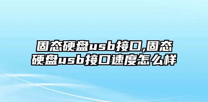 固態(tài)硬盤usb接口,固態(tài)硬盤usb接口速度怎么樣