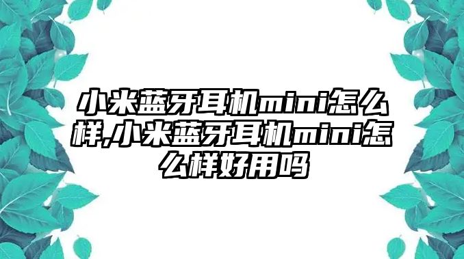 小米藍牙耳機mini怎么樣,小米藍牙耳機mini怎么樣好用嗎