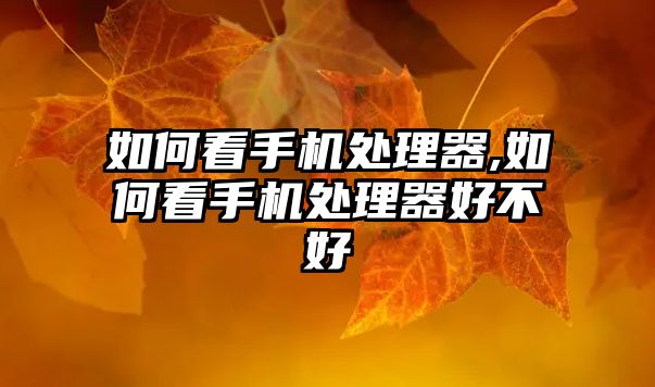 如何看手機處理器,如何看手機處理器好不好